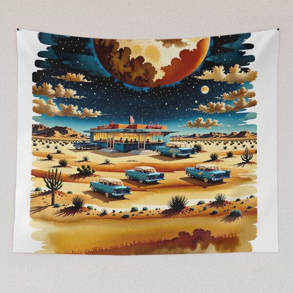 Item preview, Neon Retro Diner: A Taste of Nostalgia in the Desert designed and sold by PanoramaPrints.