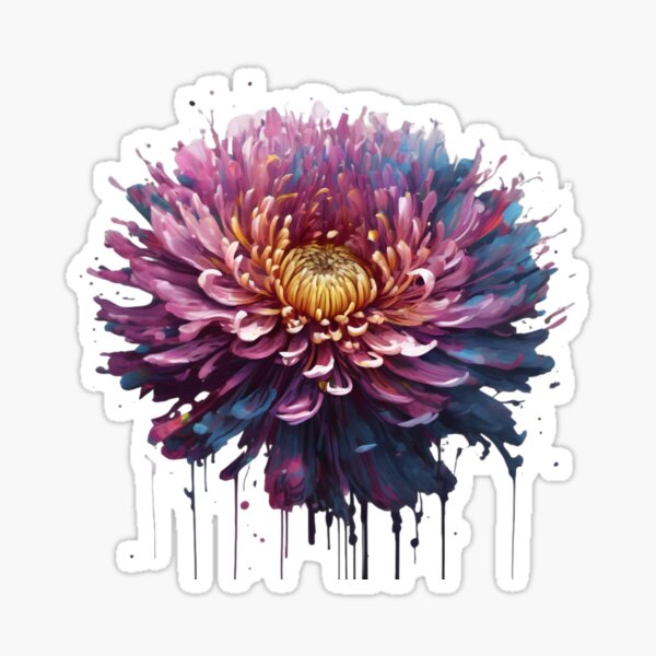 Item preview, Beautiful Splatter-painted Chrysanthemum Flower designed and sold by Blackjohny117.