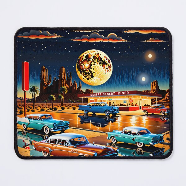Item preview, Starlit Retro Bistro: A Blend of Nostalgic and Futuristic Cuisine designed and sold by PanoramaPrints.