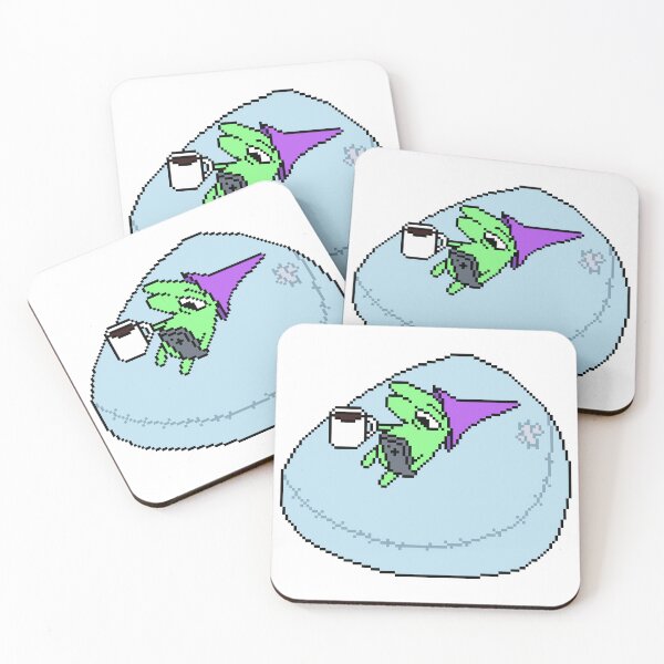 Item preview, Sleepy Glep with Coffee  - Smiling Friends Pixel Art designed and sold by MaddieMade.