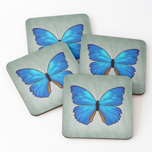 Item preview, Morpho Butterfly With GReen Faded Background designed and sold by ClearAndHappy.