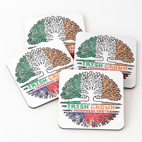 Item preview, Taiwan Taiwanese Irish Ireland Tree Roots Flag designed and sold by FlagX.