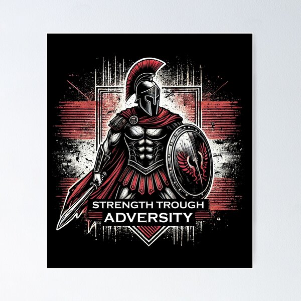 Item preview, Strength Through Adversity Powerful Spartan Warrior designed and sold by Printend _.