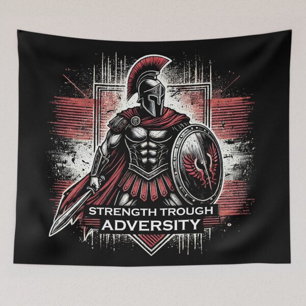 Item preview, Strength Through Adversity Powerful Spartan Warrior designed and sold by Printend _.