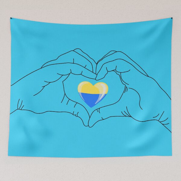 Item preview, Ukrainian Flag Heart Symbol on White Background designed and sold by 19Beauty.