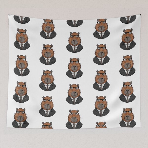 Item preview, Cute Capybara In Suit - Funny Gentleman In Glasses designed and sold by canvadreamer444.
