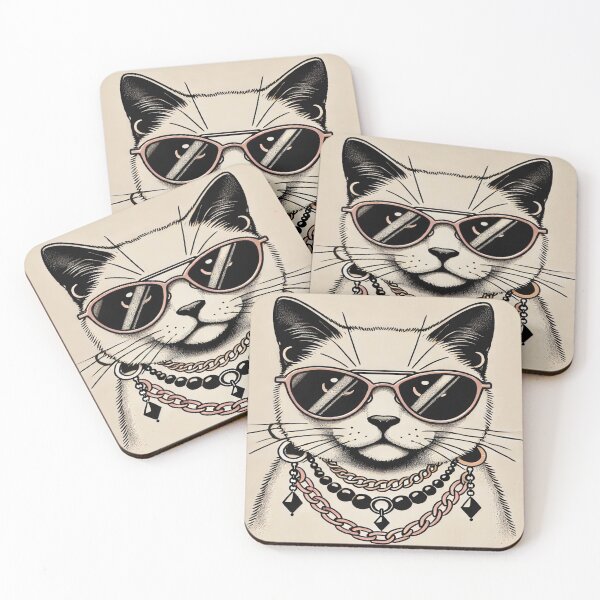Item preview, Minimalist Cat in 80s Fashion designed and sold by Genady.
