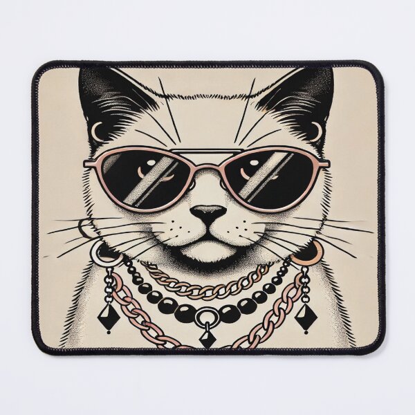 Item preview, Minimalist Cat in 80s Fashion designed and sold by Genady.