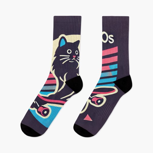 Item preview, Minimalist Cat on 80s Skateboard designed and sold by Genady.