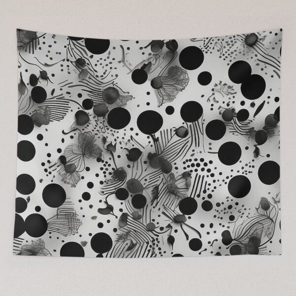 Item preview, Abstract Black Spots and Lines on Grey Pattern designed and sold by GWEverything.