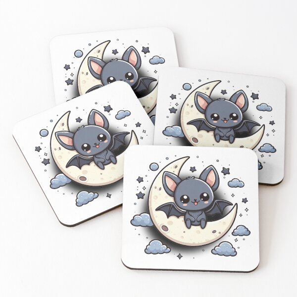 Item preview, A beautiful little bat sitting on the moon  designed and sold by Pasja W Każdym Szkicu!.