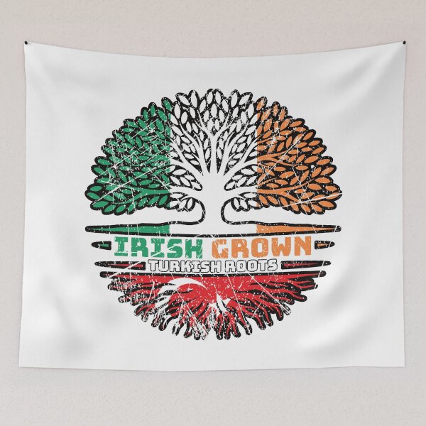 Item preview, Turkey Turkish Irish Ireland Tree Roots Flag designed and sold by FlagX.