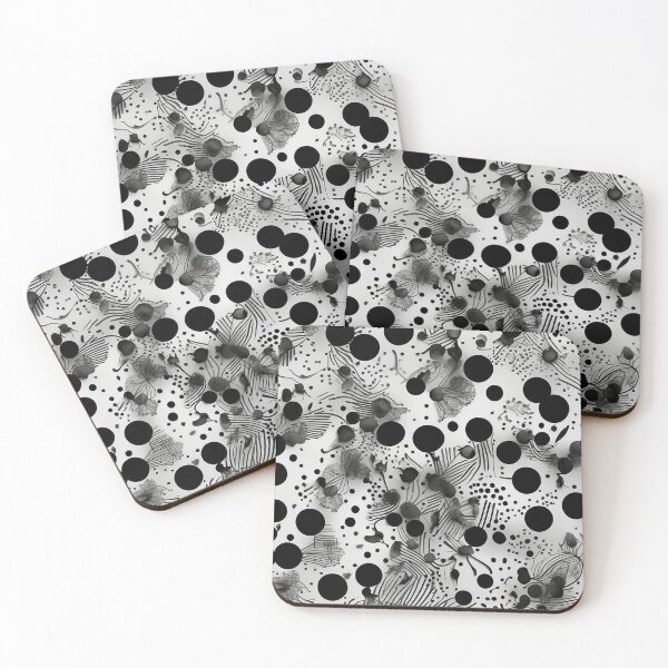 Item preview, Abstract Black Spots and Lines on Grey Pattern designed and sold by GWEverything.