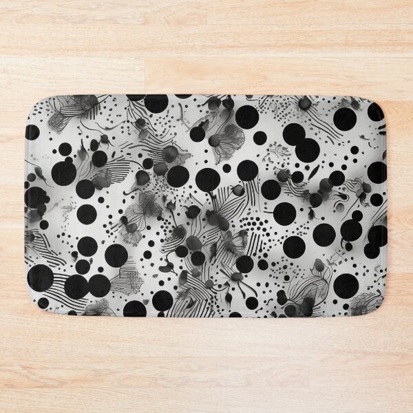 Item preview, Abstract Black Spots and Lines on Grey Pattern designed and sold by GWEverything.