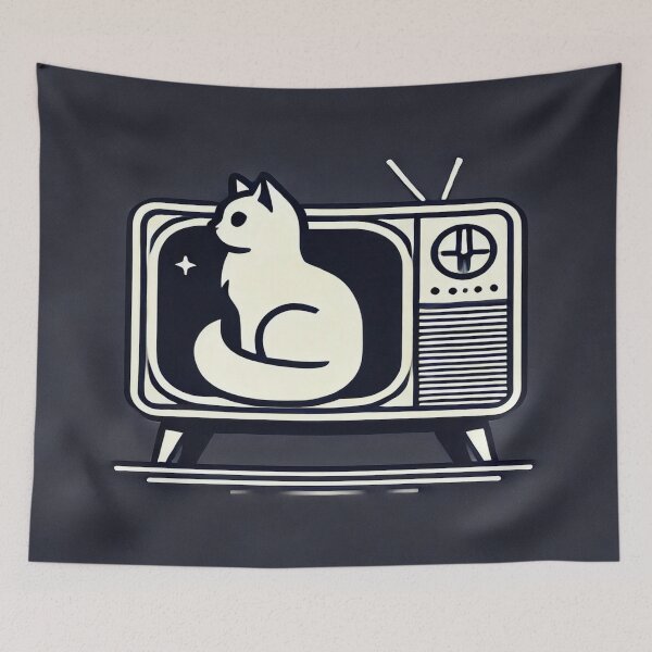 Item preview, Minimalist Cat on 80s Television designed and sold by Genady.