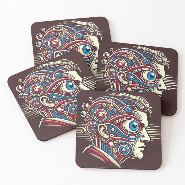 Item preview, Abstract Technological Face with Large Eye designed and sold by ArtisticAura8.