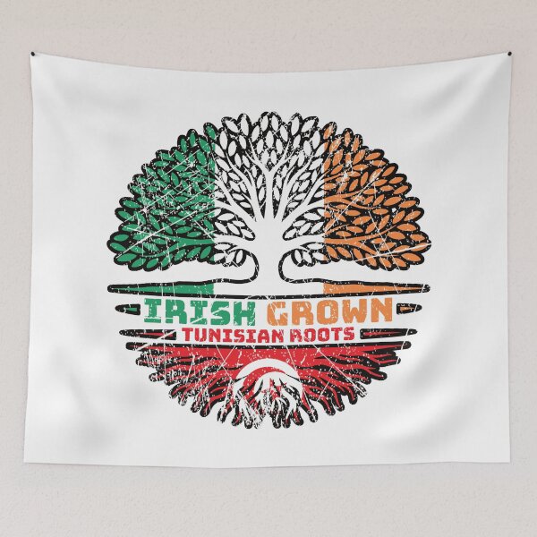 Item preview, Tunisia Tunisian Irish Ireland Tree Roots Flag designed and sold by FlagX.