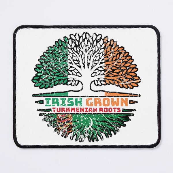 Item preview, Turkmenistan Turkmenian Irish Ireland Tree Roots Flag designed and sold by FlagX.