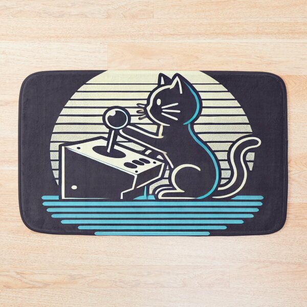 Item preview, Minimalist Cat with 80s Arcade Joystick designed and sold by Genady.