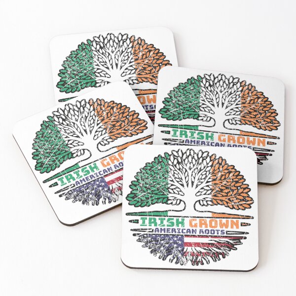 Item preview, US American USA United States Irish Ireland Tree Roots Flag designed and sold by FlagX.