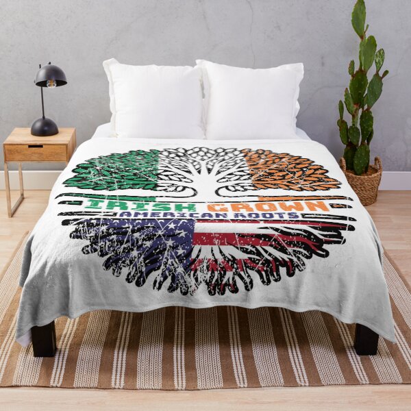 Item preview, US American USA United States Irish Ireland Tree Roots Flag designed and sold by FlagX.
