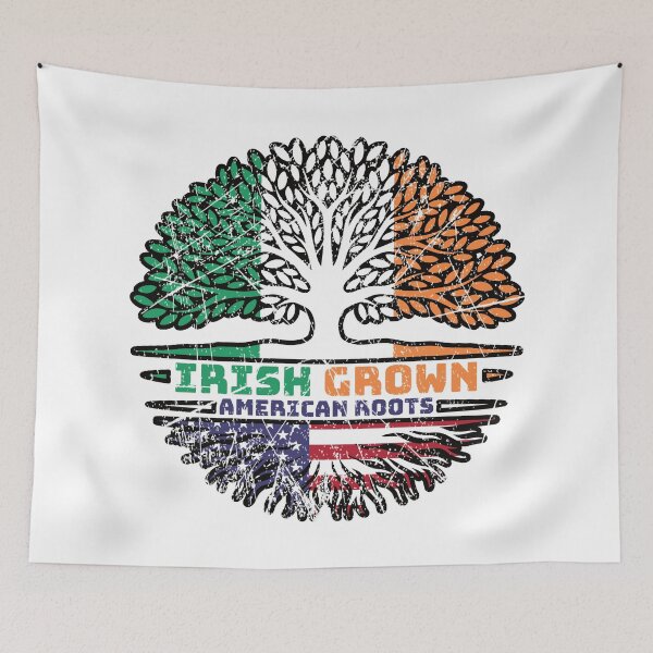 Item preview, US American USA United States Irish Ireland Tree Roots Flag designed and sold by FlagX.