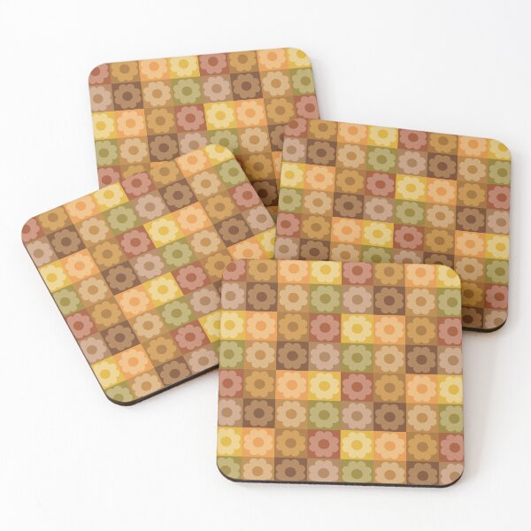Item preview, Checkerboard Floral- Earthy Tones designed and sold by jenjamesdesign.