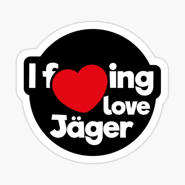 Me encanta jäger Pegatina