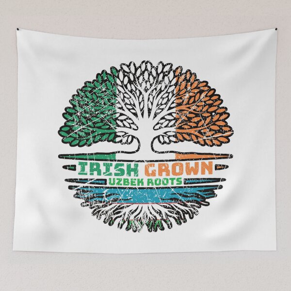 Item preview, Uzbekistan Uzbek Uzbeg Usbeg Irish Ireland Tree Roots Flag designed and sold by FlagX.