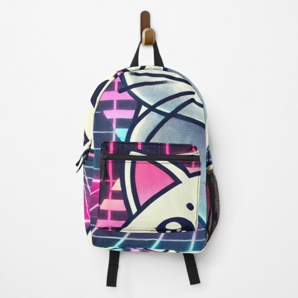 Item preview, Minimalist Cat with Neon 80s Grid designed and sold by Genady.