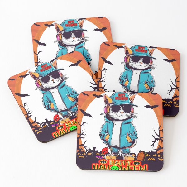 Item preview, Cool Cat Celebrates Halloween designed and sold by Thaivi Design.