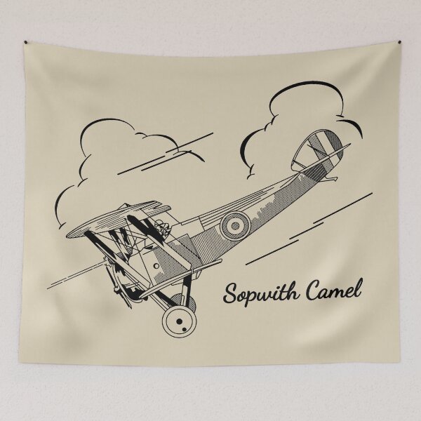 Item preview, Sopwith Camel British Biplane Fighter Aircraft Flying Clouds designed and sold by MilitaryMart.