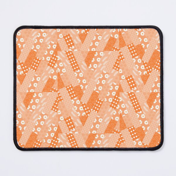 Item preview, Orange and white and flower tape inspired v slanted pattern designed and sold by ReynoldsFun.