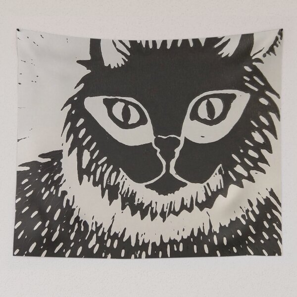 Item preview, Black Cat - Linoleum Cut Print designed and sold by Jamie  Taylor.
