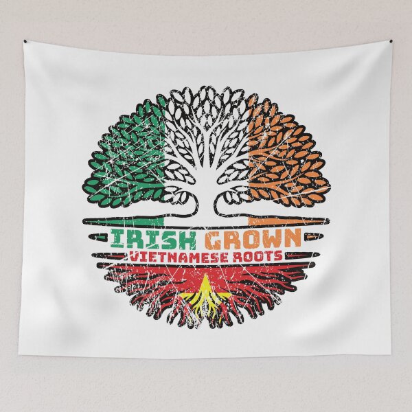Item preview, Vietnamese Vietnam Irish Ireland Tree Roots Flag designed and sold by FlagX.