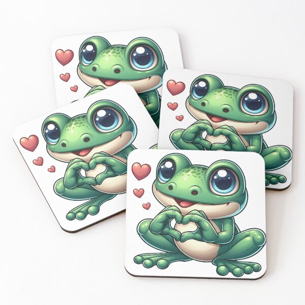 Item preview, Frog making harts,cute frog, frong sticker designed and sold by Janetlousart.