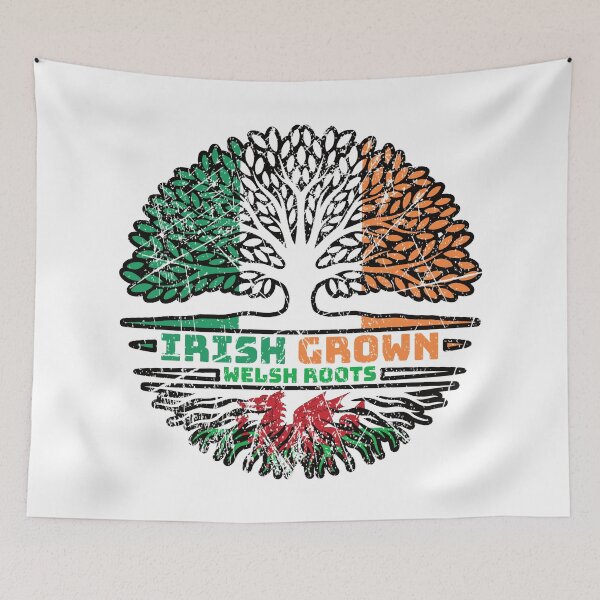 Item preview, Welsh Wales Irish Ireland Tree Roots Flag designed and sold by FlagX.