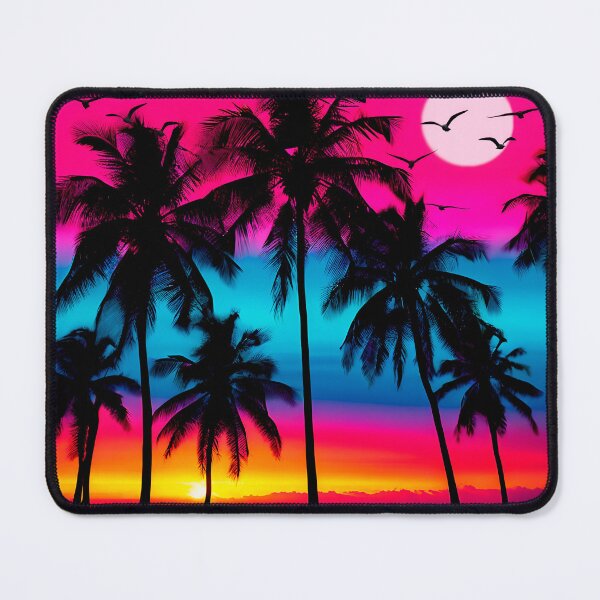 Item preview, FLORAL AND TROPICAL PATTERN O4 - Gift items and personal use / Tropical, Beach, Palm Tree, Ciberpunk, Neon, Hawaiian, Moon, Sunset, Art designed and sold by LumDesignArt.