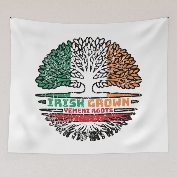 Item preview, Yemen Yemeni Irish Ireland Tree Roots Flag designed and sold by FlagX.