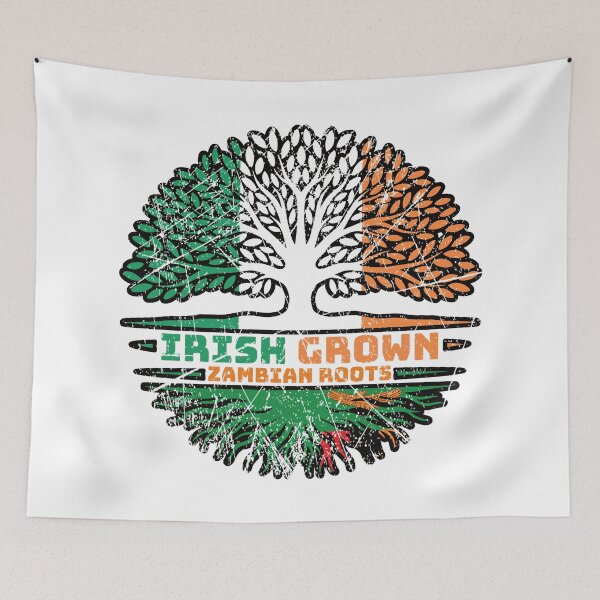 Item preview, Zambia Zambian Irish Ireland Tree Roots Flag designed and sold by FlagX.