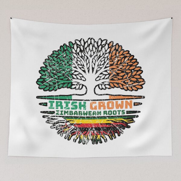 Item preview, Zimbabwe Zimbabwean Irish Ireland Tree Roots Flag designed and sold by FlagX.