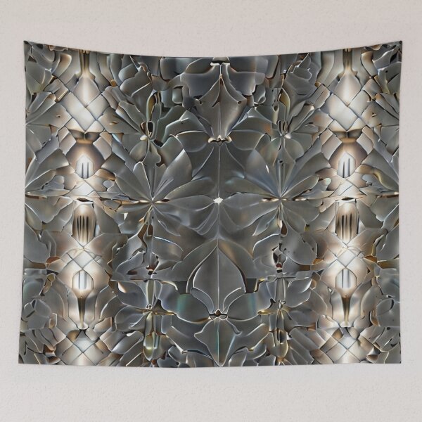 Item preview, Gold and Grey Textured Flower Pattern designed and sold by GWEverything.