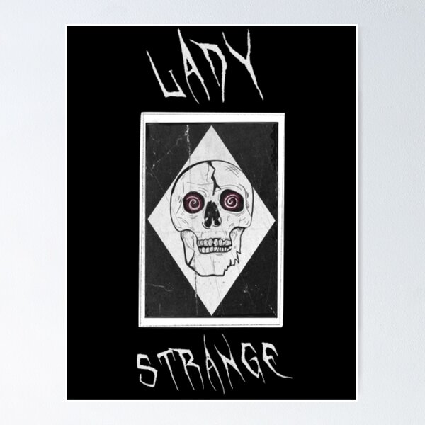 Item preview, Diseño de calavera de Lady Strange con logotipo blanco designed and sold by Lady Strange.