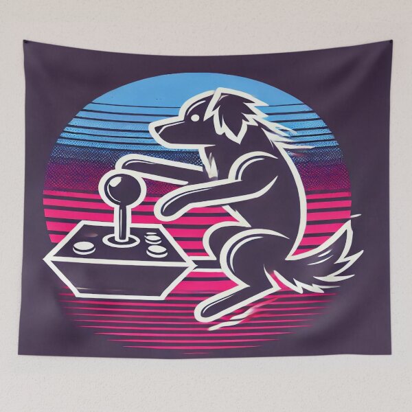 Item preview, Minimalist Dog with 80s Arcade Joystick designed and sold by Genady.