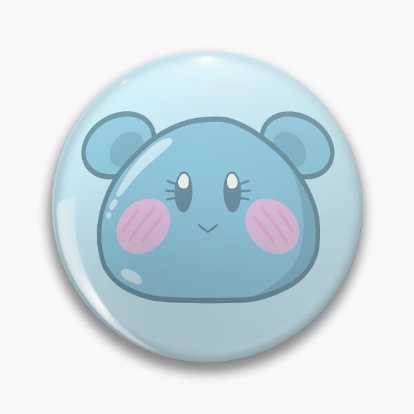 Item preview, Kawaii cute mouse digital art sticker blushing smiling blue designed and sold by Karidoodles.