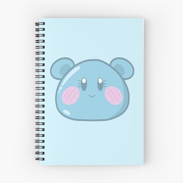 Item preview, Kawaii cute mouse digital art sticker blushing smiling blue designed and sold by Karidoodles.