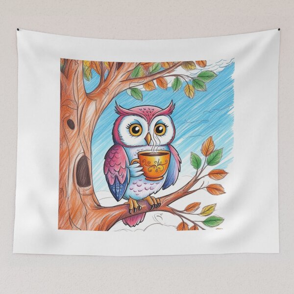 Item preview, Coffee Lover Owl designed and sold by Designfs.