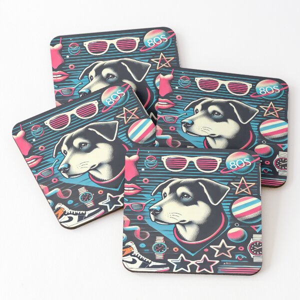 Item preview, Minimalist Dog with 80s Fashion Accessories designed and sold by Genady.