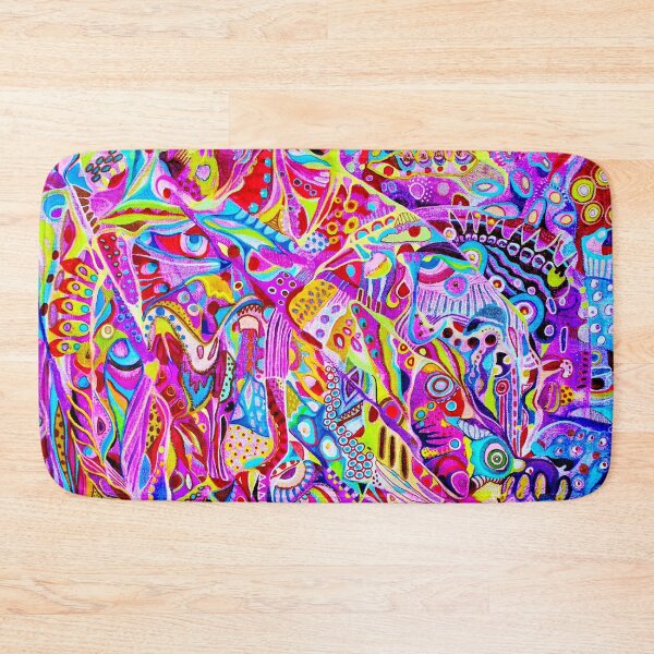 Item preview, 673. Colorful Abstract Mixed Media Art. Vibrant Dreamscape on Canvas  50*43cm, unstretched cotton canvas, 2024. Mixed media. artist Veera Zukova designed and sold by Veera Zukova.