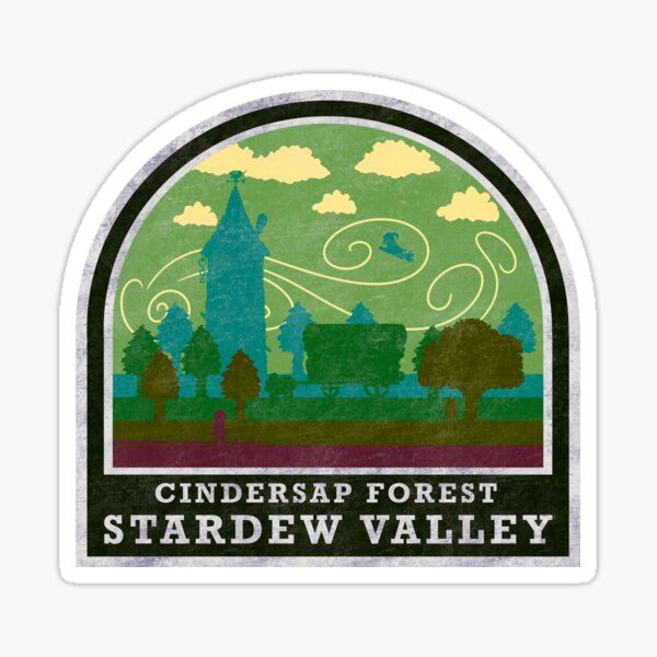 Aperçu de l'œuvre Autocollant Forêt de Cindersap de Stardew Valley créée et vendue par Remi's Stickers.